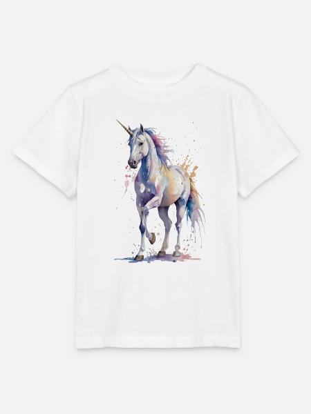 Ätherisches Einhorn - Aquarell - Stanley/Stella Kinder T-Shirt MINI CREATOR  - Weiß