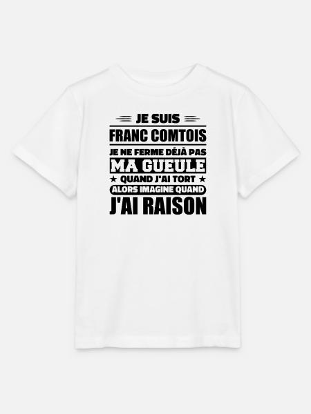Franc comtois je ferme pas ma gueule franche comté - T-shirt bio MINI CREATOR Stanley/Stella Enfant - blanc