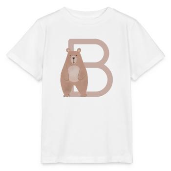 B - BEAR - ABC, Alphabet, Letter, Animal, Name - Stanley/Stella MINI CREATOR Kids’ T-Shirt - white - Front - Maike (125cm)