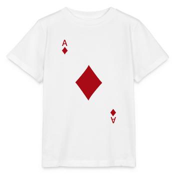 Karo Ass Karneval Lustig Poker Spielkarte Casino - Stanley/Stella Kinder T-Shirt MINI CREATOR  - Weiß - Vorne - Maike (125cm)