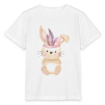 Boho Lapin Indien avec des plumes - T-shirt bio MINI CREATOR Stanley/Stella Enfant - blanc - Devant - Maike (125cm)