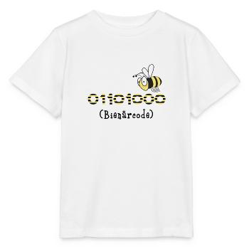 Binary code bee code computer science gift honey - Stanley/Stella MINI CREATOR Kids’ T-Shirt - white - Front - Maike (125cm)