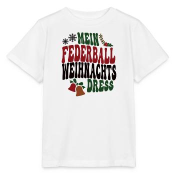 Federballerin Weihnachten Federball Spielerin XMAS - Stanley/Stella Kinder T-Shirt MINI CREATOR  - Weiß - Vorne - Maike (125cm)