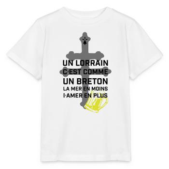 Croix lorraine et chope jaune - T-shirt bio MINI CREATOR Stanley/Stella Enfant - blanc - Devant - Maike (125cm)