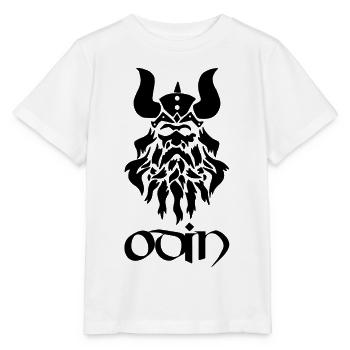 Dieu nordique Odin (noir) - T-shirt bio MINI CREATOR Stanley/Stella Enfant - blanc - Devant - Maike (125cm)
