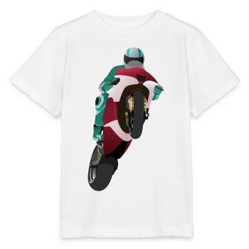 Wheelie extrem mit Motorrad beim Rennen - Stanley/Stella Kinder T-Shirt MINI CREATOR  - Weiß - Vorne - Maike (125cm)