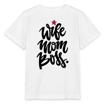 Mama Power - Wife mom Bos - Stanley/Stella MINI CREATOR Kids’ T-Shirt - white - Front - Maike (125cm)