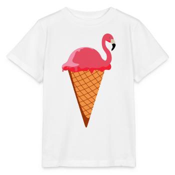 Crème glacée Gaufre Crème glacée Crème glacée Crème glacée Flamingo - T-shirt bio MINI CREATOR Stanley/Stella Enfant - blanc - Devant - Maike (125cm)
