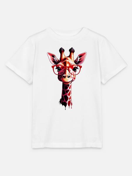 Süße Giraffe mit Brille - Stanley/Stella Kinder T-Shirt MINI CREATOR - Weiß