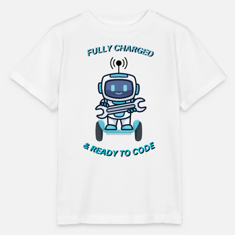 Robot avec clé - T-shirt bio MINI CREATOR Stanley/Stella Enfant - blanc