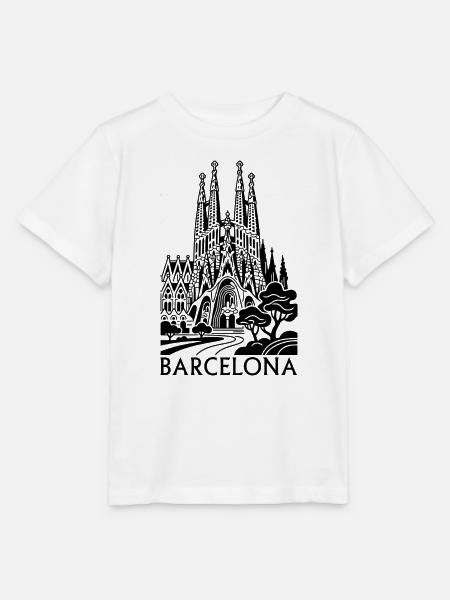 Barcelona Silhouette T-Shirt - Stanley/Stella Kinder T-Shirt MINI CREATOR - Weiß