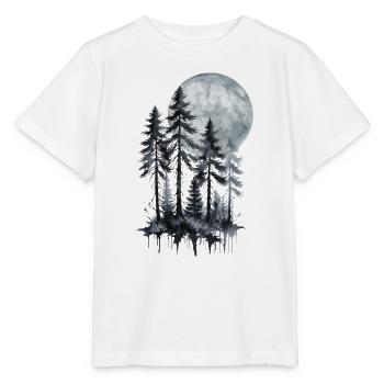 Moonlit Forest Watercolor Silhouette - Stanley/Stella MINI CREATOR Kids’ T-Shirt - white - Front - Maike (125cm)