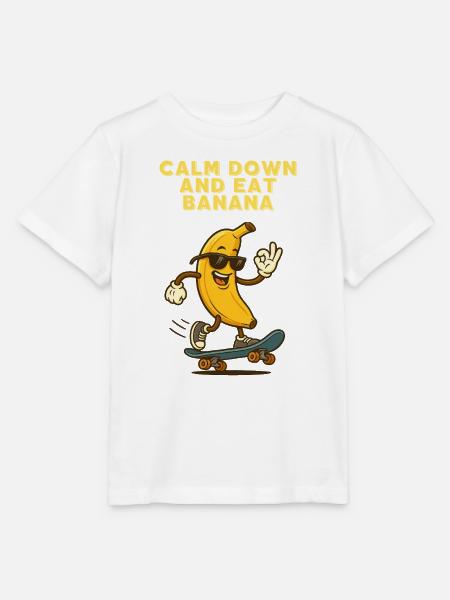 Banane Skateboard Groove - Stanley/Stella Kinder T-Shirt MINI CREATOR - Weiß