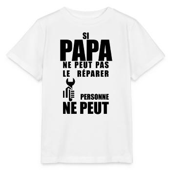 Papa répare  - T-shirt bio MINI CREATOR Stanley/Stella Enfant - blanc - Devant - Maike (125cm)