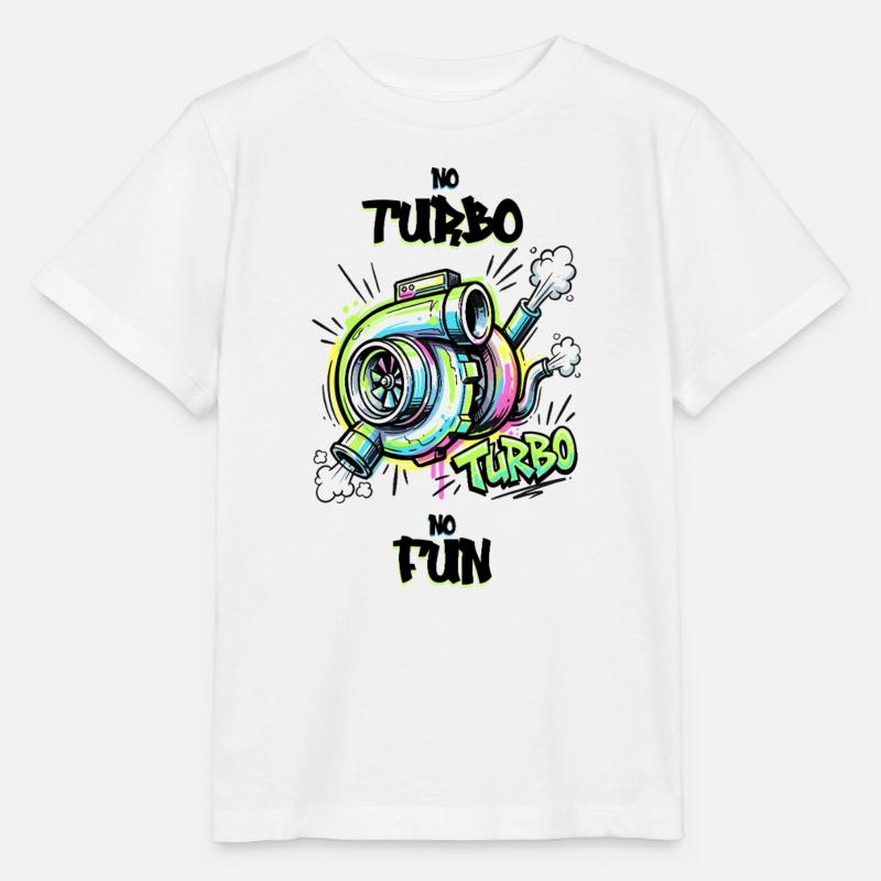 No Turbo No Fun - Stanley/Stella Kinder T-Shirt MINI CREATOR  - Weiß