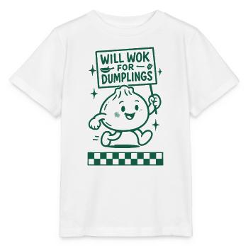 Wok for Dumplings | Dumplings Humor - Stanley/Stella MINI CREATOR Kids’ T-Shirt - white - Front - Maike (125cm)