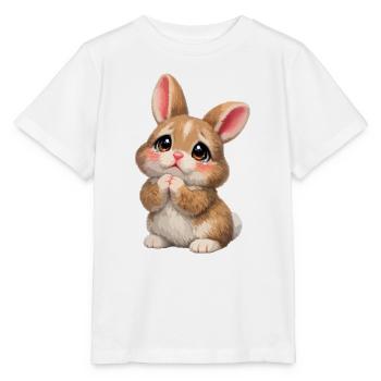 Petit lapin mignon : Câlin affectueux - T-shirt bio MINI CREATOR Stanley/Stella Enfant - blanc - Devant - Maike (125cm)