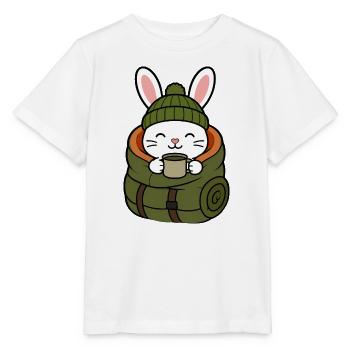 Randonnement en hiver avec un café - T-shirt bio MINI CREATOR Stanley/Stella Enfant - blanc - Devant - Maike (125cm)