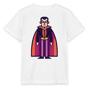 Vampir mit Umhang Halloween Symbol - Stanley/Stella Kinder T-Shirt MINI CREATOR  - Weiß - Vorne - Maike (125cm)