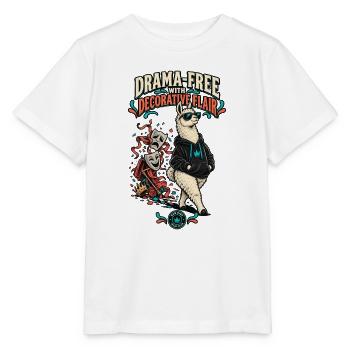 RobVibe Wild Club – Drama-freier Lama - Stanley/Stella Kinder T-Shirt MINI CREATOR  - Weiß - Vorne - Maike (125cm)