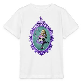 Dark Alice - Alice avec Flamingo - T-shirt bio MINI CREATOR Stanley/Stella Enfant - blanc - Devant - Maike (125cm)