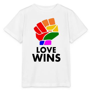 Love wins - Stanley/Stella MINI CREATOR Kids’ T-Shirt - white - Front - Maike (125cm)
