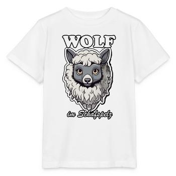 Loup déguisé en mouton - T-shirt bio MINI CREATOR Stanley/Stella Enfant - blanc - Devant - Maike (125cm)