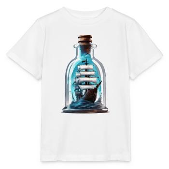 Flaschenschiff / Flaschenpost / Ahoi / Anker - Stanley/Stella Kinder T-Shirt MINI CREATOR  - Weiß - Vorne - Maike (125cm)