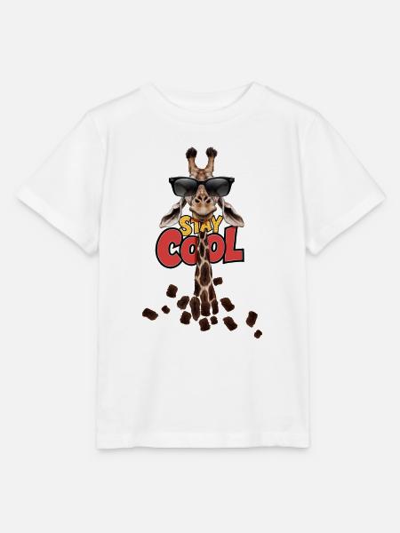 Bleib cool Giraffe - Stanley/Stella Kinder T-Shirt MINI CREATOR - Weiß