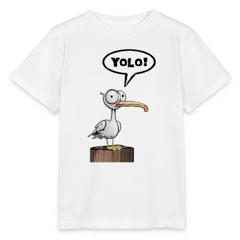 Seagull Speech Bubble Yolo - Stanley/Stella MINI CREATOR Kids’ T-Shirt - white - Front - Maike (125cm)