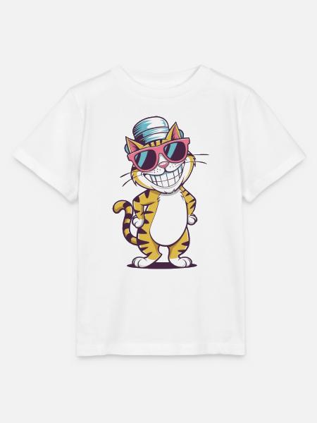 Cool Cat Vibes - Stanley/Stella Kinder T-Shirt MINI CREATOR  - Weiß