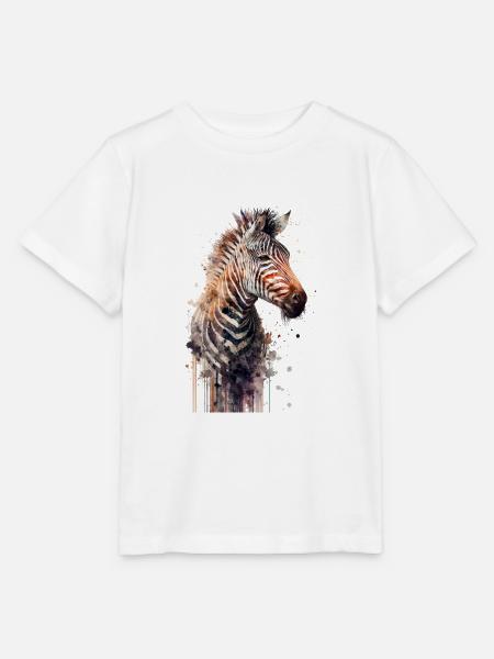 Zebra Aquarell - Stanley/Stella Kinder T-Shirt MINI CREATOR - Weiß