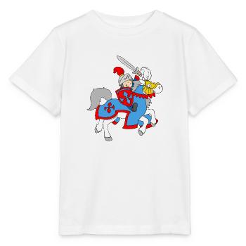Boy Knight on a Horse - Stanley/Stella Kinder T-Shirt MINI CREATOR  - Weiß - Vorne - Maike (125cm)