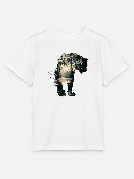 Tiger Wildkatze Jungle - Stanley/Stella Kinder T-Shirt MINI CREATOR - Weiß