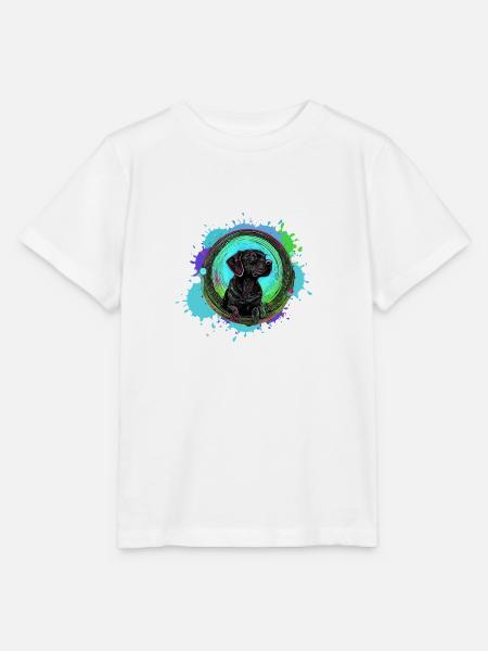 Hund, Profil, Malerei, Graffiti - Stanley/Stella Kinder T-Shirt MINI CREATOR - Weiß