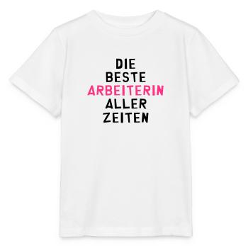Arbeiter - Arbeiterin - Arbeit - Gewerkschaft - Stanley/Stella Kinder T-Shirt MINI CREATOR  - Weiß - Vorne - Maike (125cm)