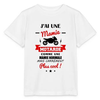 J'ai une mamie motarde, grand-mère, cadeau moto - T-shirt bio MINI CREATOR Stanley/Stella Enfant - blanc - Devant - Maike (125cm)