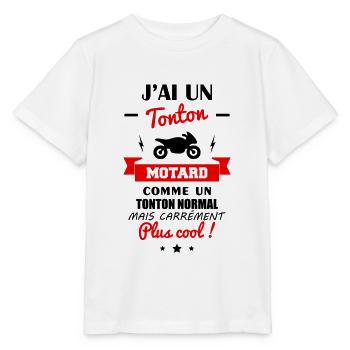 J'ai un tonton motard, cadeau bébé, moto - T-shirt bio MINI CREATOR Stanley/Stella Enfant - blanc - Devant - Maike (125cm)