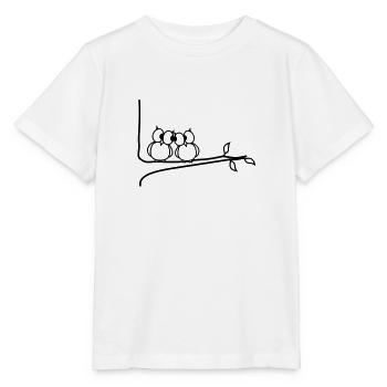 verliebte Eulen - Stanley/Stella Kinder T-Shirt MINI CREATOR  - Weiß - Vorne - Maike (125cm)