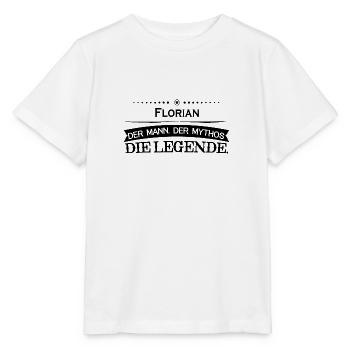 Mythos Legende Vorname Florian - Stanley/Stella Kinder T-Shirt MINI CREATOR  - Weiß - Vorne - Maike (125cm)
