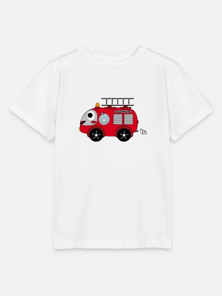 Feuerwehrauto - Stanley/Stella Kinder T-Shirt MINI CREATOR  - Weiß