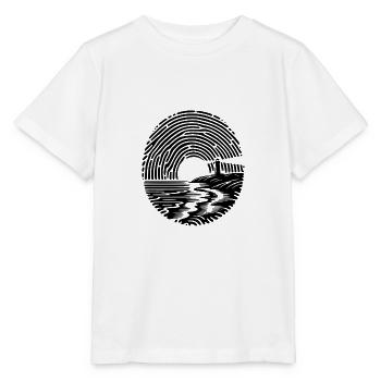 Coucher de soleil au bord de la mer Phare Empreinte digitale - T-shirt bio MINI CREATOR Stanley/Stella Enfant - blanc - Devant - Maike (125cm)