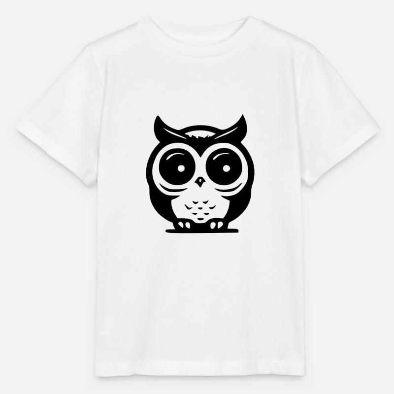 Minimalistisches Eulendesign Nachtvogel Motiv - Stanley/Stella Kinder T-Shirt MINI CREATOR - Weiß