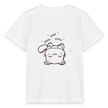 Chaton kawaii ronronne - T-shirt bio MINI CREATOR Stanley/Stella Enfant - blanc - Devant - Maike (125cm)