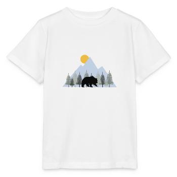 Ours dans la nature sous le soleil levant - T-shirt bio MINI CREATOR Stanley/Stella Enfant - blanc - Devant - Maike (125cm)