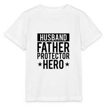 husband father protector hero - Stanley/Stella MINI CREATOR Kids’ T-Shirt - white - Front - Maike (125cm)