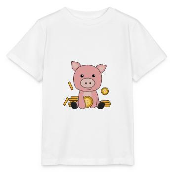 Tirelire Bitcoin Hodl Coins garder numérique - T-shirt bio MINI CREATOR Stanley/Stella Enfant - blanc - Devant - Maike (125cm)