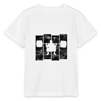 Culturiste musculation gym fitness rétro - T-shirt bio MINI CREATOR Stanley/Stella Enfant - blanc - Devant - Maike (125cm)