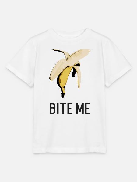 bite me banane - Stanley/Stella Kinder T-Shirt MINI CREATOR - Weiß