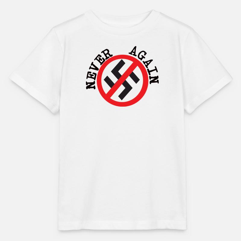 Never Again - Stanley/Stella MINI CREATOR Kids’ T-Shirt - white